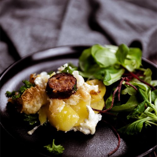 Gratin alsacien à la saucisse fumée