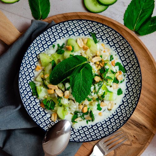 Salade concombres, courgettes et menthe