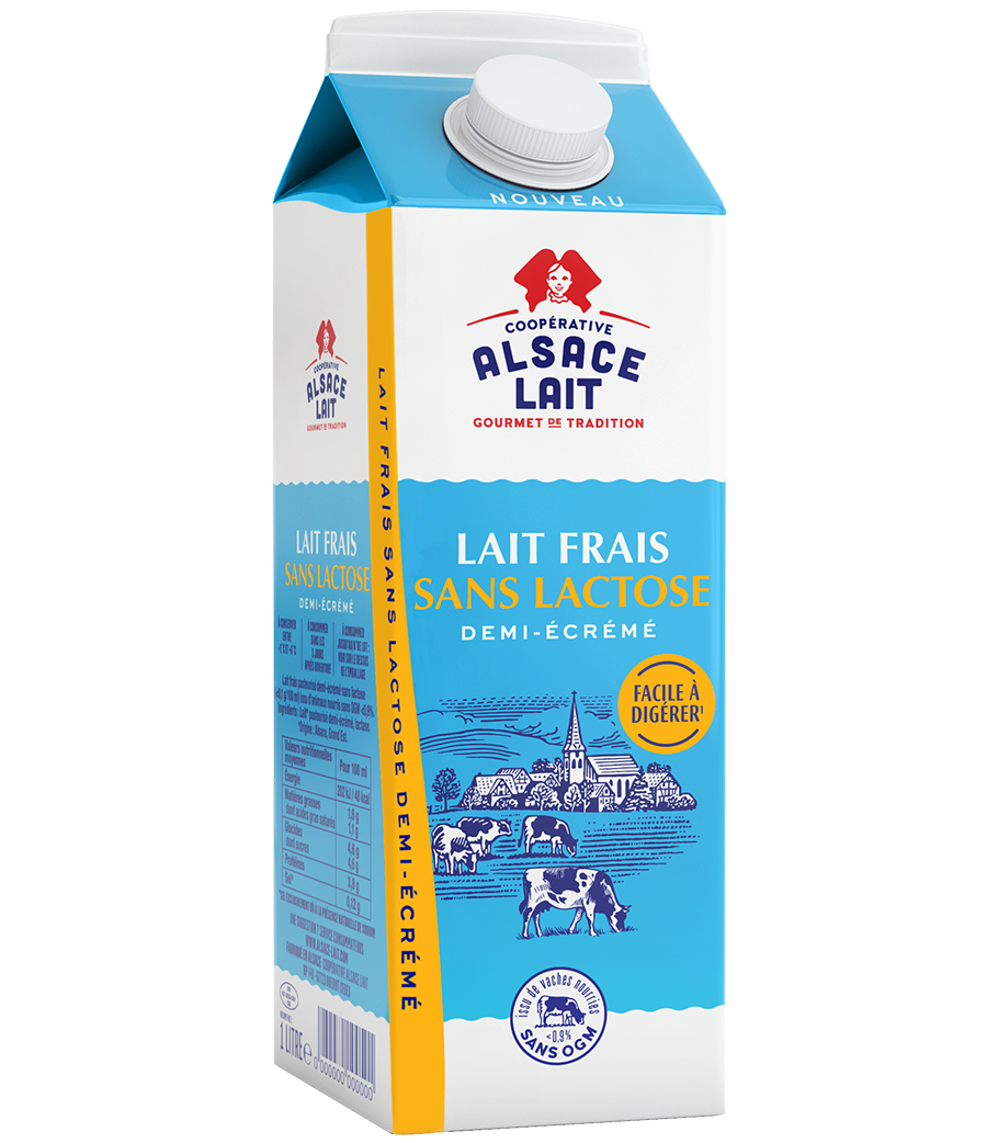 Lait frais demi-écrémé pasteurisé haute qualité