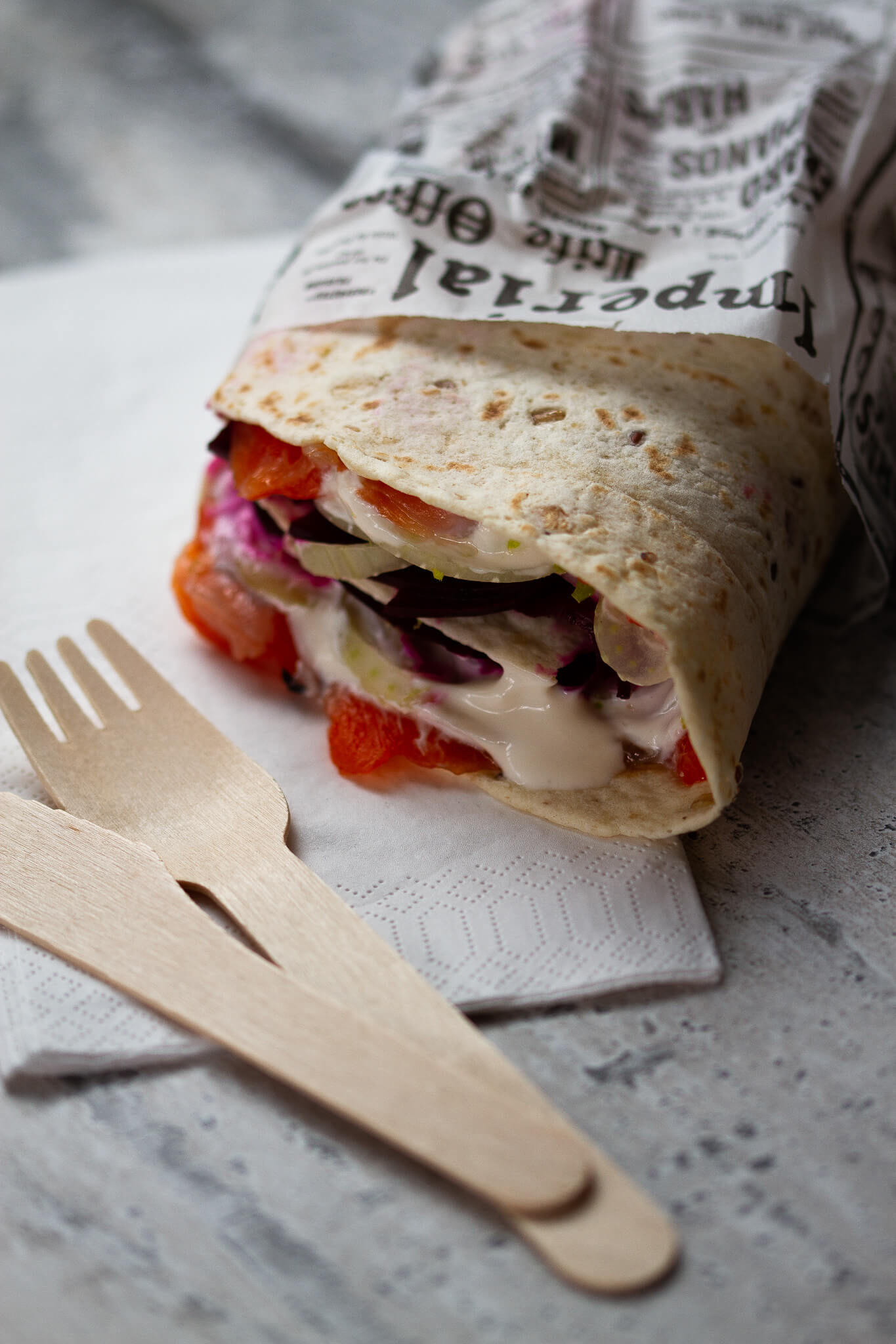 Wrap Truite fromage blanc agrumes